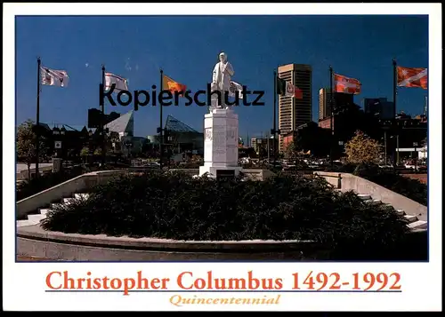 ÄLTERE POSTKARTE BALTIMORE CHRISTOPHER COLUMBUS 1492-1992 QUINCENTENNIAL Schiffsstempel Fedor Dostojewski cpa postcard
