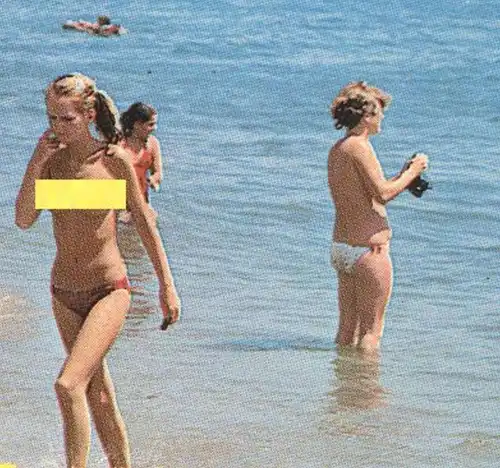 ÄLTERE POSTKARTE ROQUETAS DE MAR FKK nudity nudist nude nudiste seins nus cpa postcard AK Ansichtskarte