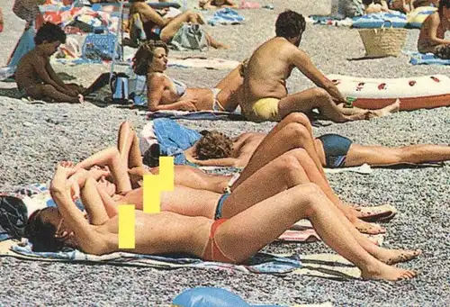 ÄLTERE POSTKARTE ROQUETAS DE MAR FKK nudity nudist nude nudiste seins nus cpa postcard AK Ansichtskarte