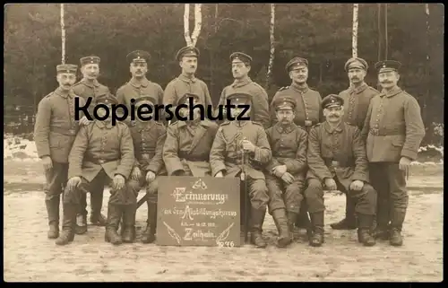 ALTE FOTO POSTKARTE ZEITHAIN 06.11. - 10.12.1915 SOLDATEN AUSBILDUNGSKURS Soldaten Soldat soldier WWI cpa photo postcard