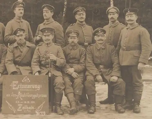 ALTE FOTO POSTKARTE ZEITHAIN 06.11. - 10.12.1915 SOLDATEN AUSBILDUNGSKURS Soldaten Soldat soldier WWI cpa photo postcard