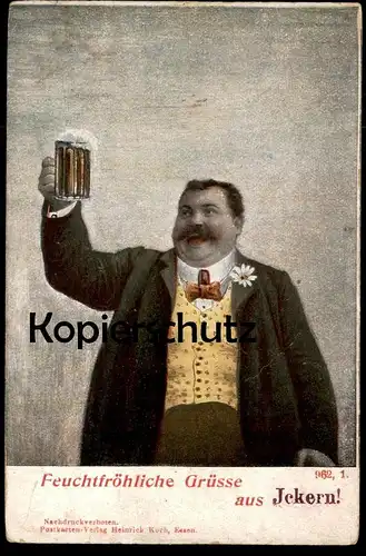 ALTE POSTKARTE GRÜSSE AUS ICKERN CASTROP-RAUXEL RECKLINGHAUSEN 20.03.1923 Bier beer mug Bierkrug Ansichtskarte postcard