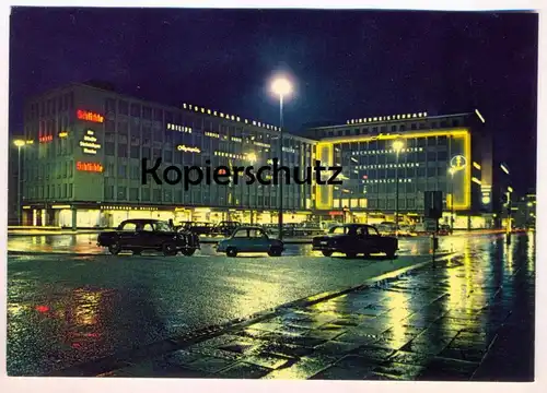 ÄLTERE POSTKARTE BIELEFELD BEI NACHT LEINEWEBERHAUS by night la nuit cpa Ansichtskarte postcard AK