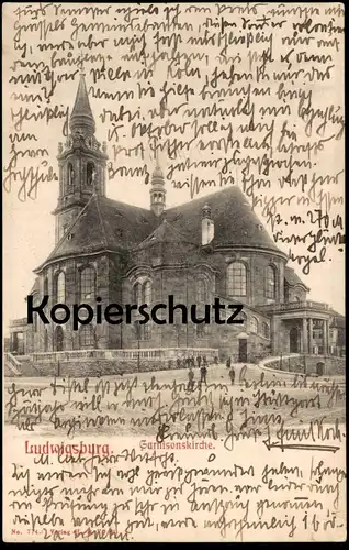 ALTE POSTKARTE LUDWIGSBURG GARNISONSKIRCHE Kirche church cpa Ansichtskarte postcard AK