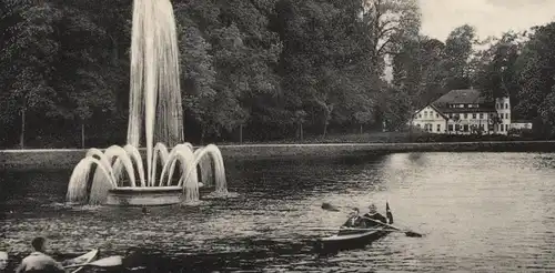 ÄLTERE POSTKARTE IBURG CHARLOTTENSEE BOOT BOOTE Niedersachsen Fontaine fountain Bad cpa Ansichtskarte postcard AK