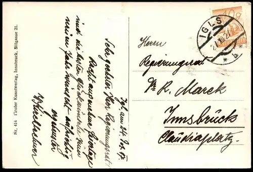 ALTE POSTKARTE IGLS HOTEL STERN TIROL ÖSTERREICH 1927 cpa Ansichtskarte postcard AK