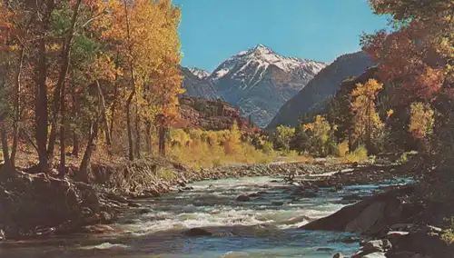 ÄLTERE POSTKARTE MT. ABRAM & UNCOMPAHGRE RIVER IN THE SAN JUAN MOUNTAINS OF WESTERN COLORADO BETWEEN SILVERTON AND OURAY
