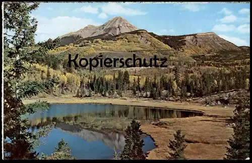 ÄLTERE POSTKARTE VIEW OF ENGINEER MOUNTAIN IN AUTUMN BETWEEN DURANGO AND SILVERTON IN THE SAN JUAN MOUNTAINS cpa AK