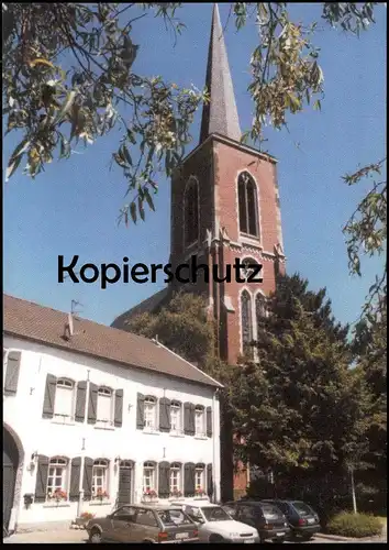 ÄLTERE POSTKARTE BAUDENKMAL IN BARDENBERG MIT PFARRKIRCHE ST. PETER UND PAUL SPD WÜRSELEN PARTEI cpa AK postcard