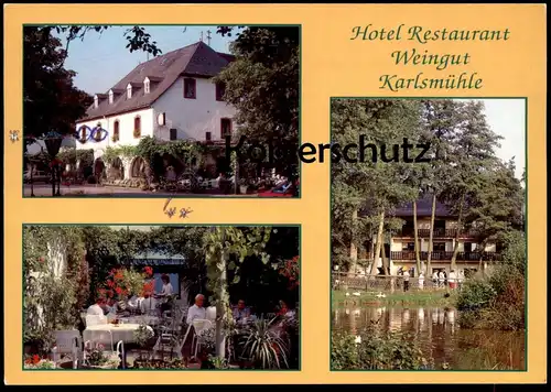 ÄLTERE POSTKARTE HOTEL RESTAURANT KARLSMÜHLE MERTESDORF BEI TRIER postcard Ansichtskarte cpa AK