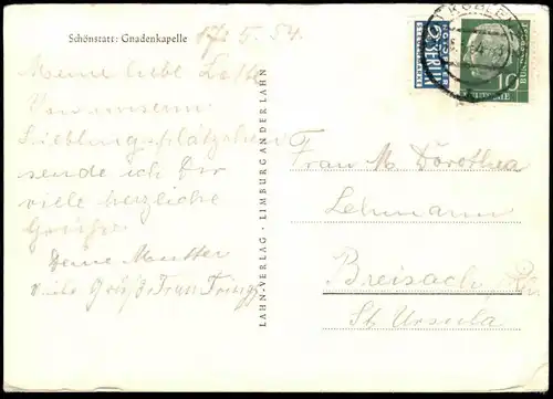 ÄLTERE POSTKARTE SCHÖNSTATT GNADENKAPELLE VALLENDAR Kapelle Kirche Ansichtskarte cpa AK postcard