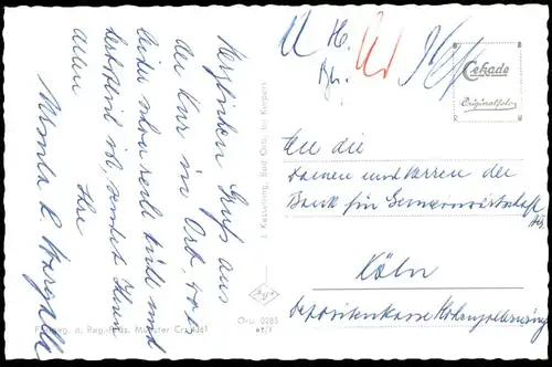 ÄLTERE POSTKARTE DAS HERZHEILBAD BAD ORB IM SPESSART LUFTBILD FLIEGERAUFNAHME cpa AK Ansichtskarte postcard