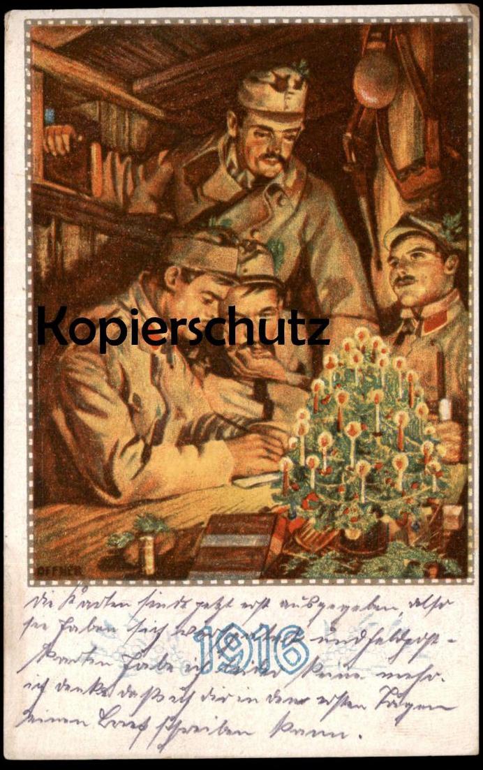 ALTE POSTKARTE SOLDATEN KRIEGSWEIHNACHT 1916 WEIHNACHTEN Soldat