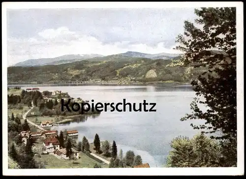ALTE POSTKARTE DELLACH AM WÖRTHERSEE PANORAMA 1943 See Naturfarbenkarte Ansichtskarte cpa AK postcard