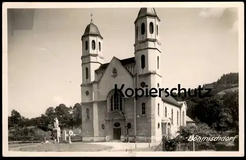 ALTE POSTKARTE BÖHMISCHDORF KIRCHE 1944 PFARRKIRCHE SUDETEN CESKA VES Jesenik Ansichtskarte cpa AK postcard