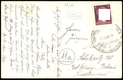 ALTE POSTKARTE BÖHMISCHDORF KIRCHE 1944 PFARRKIRCHE SUDETEN CESKA VES Jesenik Ansichtskarte cpa AK postcard
