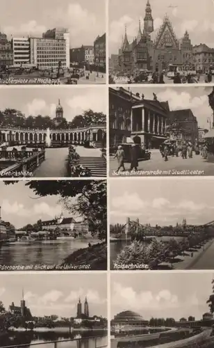 ALTE POSTKARTE BRESLAU BLÜCHERPLATZ MIT HOCHHAUS SCHWEIDNITZERSTRASSE MIT STADTTHEATER Wroclaw Ansichtskarte AK postcard