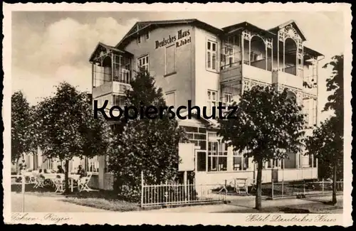 ALTE POSTKARTE GÖHREN INSEL RÜGEN HOTEL DEUTSCHES HAUS R. ZOBEL cpa AK Ansichtskarte postcard