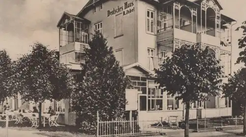 ALTE POSTKARTE GÖHREN INSEL RÜGEN HOTEL DEUTSCHES HAUS R. ZOBEL cpa AK Ansichtskarte postcard