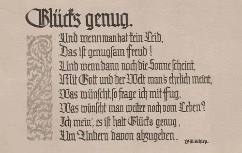 ALTE SPRUCH POSTKARTE GLÜCKS GENUG WILL SCHIRP Glück Berndorf Gerolstein Ansichtskarte AK cpa postcard