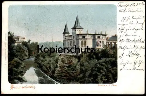 ALTE POSTKARTE BRAUNSCHWEIG PARTIE AN DER OKER Ansichtskarte cpa AK postcard