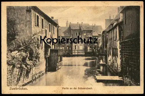 ALTE POSTKARTE ZWEIBRÜCKEN PARTIE AN DER SCHWARZBACH DEUX-PONTS Ansichtskarte cpa AK postcard