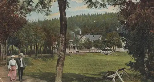 ALTE POSTKARTE WALDMÜHLE BEI BRAUNLAGE IM OBERHARZ PAAR BANK Ehepaar couple AK Ansichtskarte cpa postcard