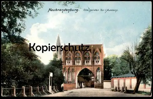 ALTE POSTKARTE NEUBRANDENBURG STARGARDER TOR AUSSEN gate porte Verlag Ottmar Zieher Ansichtskarte cpa AK postcard