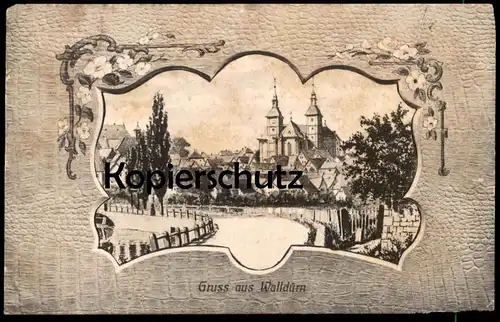 ALTE POSTKARTE GRUSS AUS WALLDÜRN 1910 PANORAMA KIRCHE Ansichtskarte cpa AK postcard