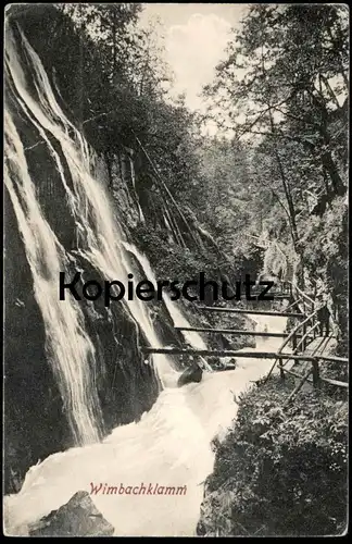 ALTE POSTKARTE WIMBACHKLAMM BERCHTESGADEN KLAMM Ramsau Wanderer Ansichtskarte cpa AK postcard