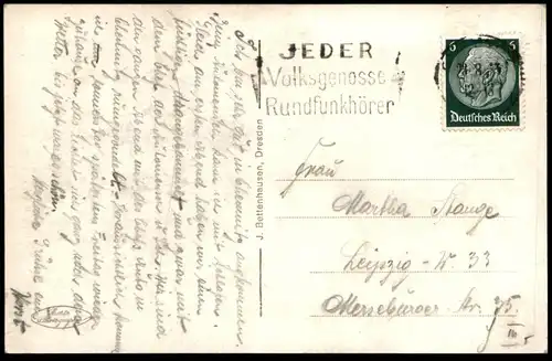 ALTE POSTKARTE CHEMNITZ HOTEL CHEMNITZER HOF 1933 MÄNNER BETRACHTEN ABSPERRUNG AK Ansichtskarte postcard cpa