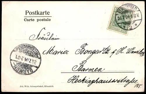 ALTE POSTKARTE ELBERFELD BLICK VON DER ISLÄNDERBRÜCKE ZUM WALL WUPPERTAL AK Ansichtskarte postcard cpa