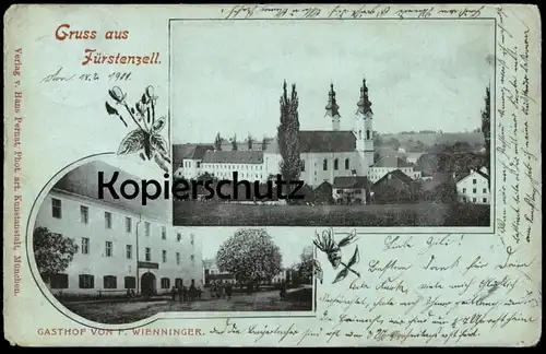 ALTE POSTKARTE GRUSS AUS FÜRSTENZELL GASTHOF VON F. WIENNINGER AK Ansichtskarte postcard cpa