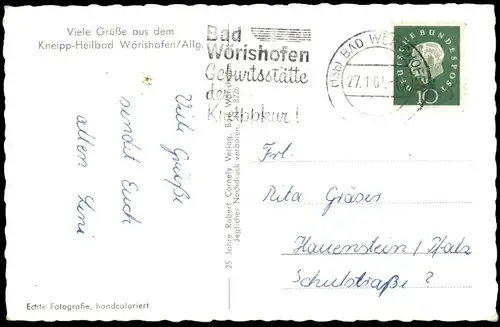 ÄLTERE POSTKARTE BAD WÖRISHOFEN IM KURPARK IM WINTER SCHNEE WINTERLANDSCHAFT AK Ansichtskarte postcard cpa