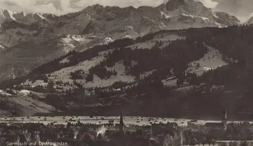 ALTE POSTKARTE GARMISCH MIT DREITORSPITZE PANORAMA TOTALANSICHT GESAMTANSICHT 1934 AK Ansichtskarte postcard cpa