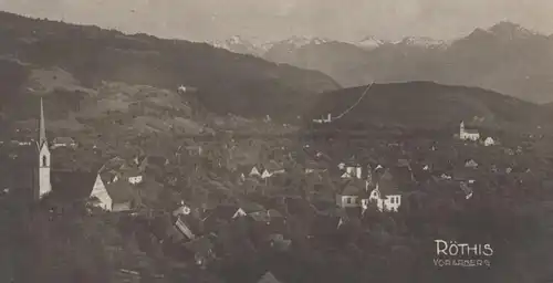 ALTE POSTKARTE RÖTHIS VORARLBERG PANORAMA ÖSTERREICH Stempel Sulz-Röthis Ansichtskarte postcard cpa AK