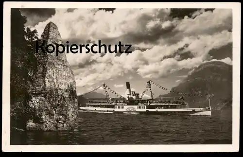 ALTE POSTKARTE VIERWALDSTÄTTERSEE SCHILLERSTEIN Schiff Dampfer Wilhelm Tell Steamer bateau à vapeur postcard cpa AK