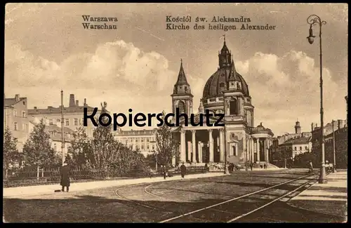 ALTE POSTKARTE WARSZAWA KOSCIOL SW. ALEKSANDRA WARSCHAU KIRCHE DES HEILIGEN ALEXANDER Ansichtskarte postcard cpa AK