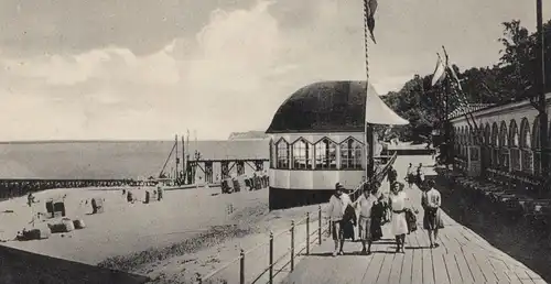 ALTE POSTKARTE OSTSEEBAD RAUSCHEN MUSIKPAVILLON STRANDHALLE UND STRAND Swetlogorsk Kaliningrad Ostpreussen cpa AK