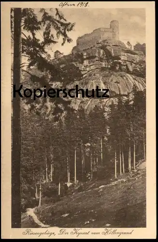 ALTE POSTKARTE RIESENGEBIRGE DER KYNAST VOM HÖLLENGRUND WALD WANDERWEG Ansichtskarte postcard cpa AK