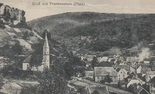 ALTE POSTKARTE GRUSS AUS FRANKENSTEIN PFALZ Bahn railway Enkenbach-Alsenborn cpa AK Ansichtskarte postcard