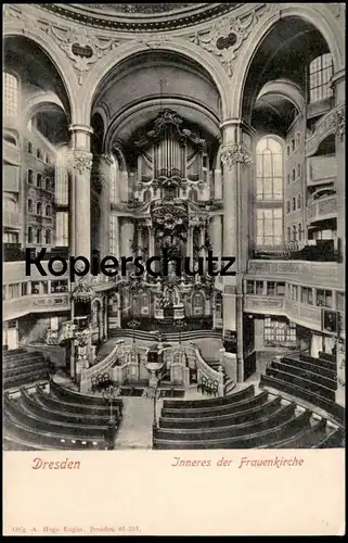ALTE POSTKARTE DRESDEN INNERES DER FRAUENKIRCHE INNEN INNENANSICHT Kirche church église cpa AK Ansichtskarte postcard