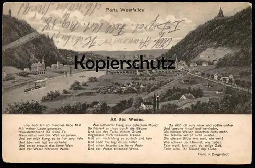 ALTE POSTKARTE PORTA WESTFALICA AN DER WESER Lied chanson Song cpa AK Ansichtskarte postcard
