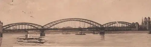 ALTE POSTKARTE KÖLN SÜDBRÜCKE UND SÜDBRÜCKE NACH DEM EINSTURZ VOM 9. JULI 1908 Katastrophe catastrophe Brücke bridge