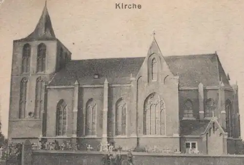 ALTE POSTKARTE GRUSS AUS BIRGDEN KIRCHE SCHULE INNERES DER KIRCHE ST. URBAN GANGELT postcard Ansichtskarte cpa AK