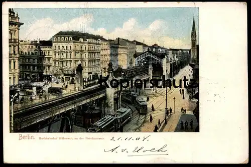 ALTE POSTKARTE BERLIN HOCHBAHNHOF BÜLOWSTRASSE AN DER POTSDAMERSTRASSE Strassenbahn train tram tramway Ansichtskarte AK