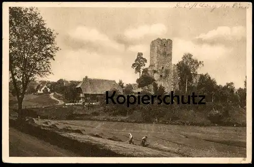 ALTE POSTKARTE RUINE WALDAU BEI KÖNIGSFELD FELDARBEIT Burg Schloss chateau castle Schwarzwald cpa Ansichtskarte postcard