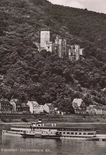 ÄLTERE POSTKARTE KAPELLEN STOLZENFELS AM RHEIN Koblenz Schiff Vaterland Dampfer steam ship postcard Ansichtskarte cpa AK