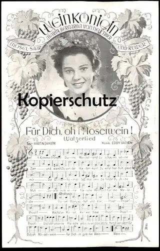 ALTE POSTKARTE WEINKÖNIGIN MARIA BERNARDA VON NEU TRIER MOSELWEIN Mosel Saar Ruwer Ansichtskarte postcard cpa AK