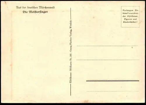 ALTE POSTKARTE AUS DER DEUTSCHEN MÄRCHENWELT DIE MEISTERSINGER Märchen fairy tale Zwerg nain midget dwarf cpa AK